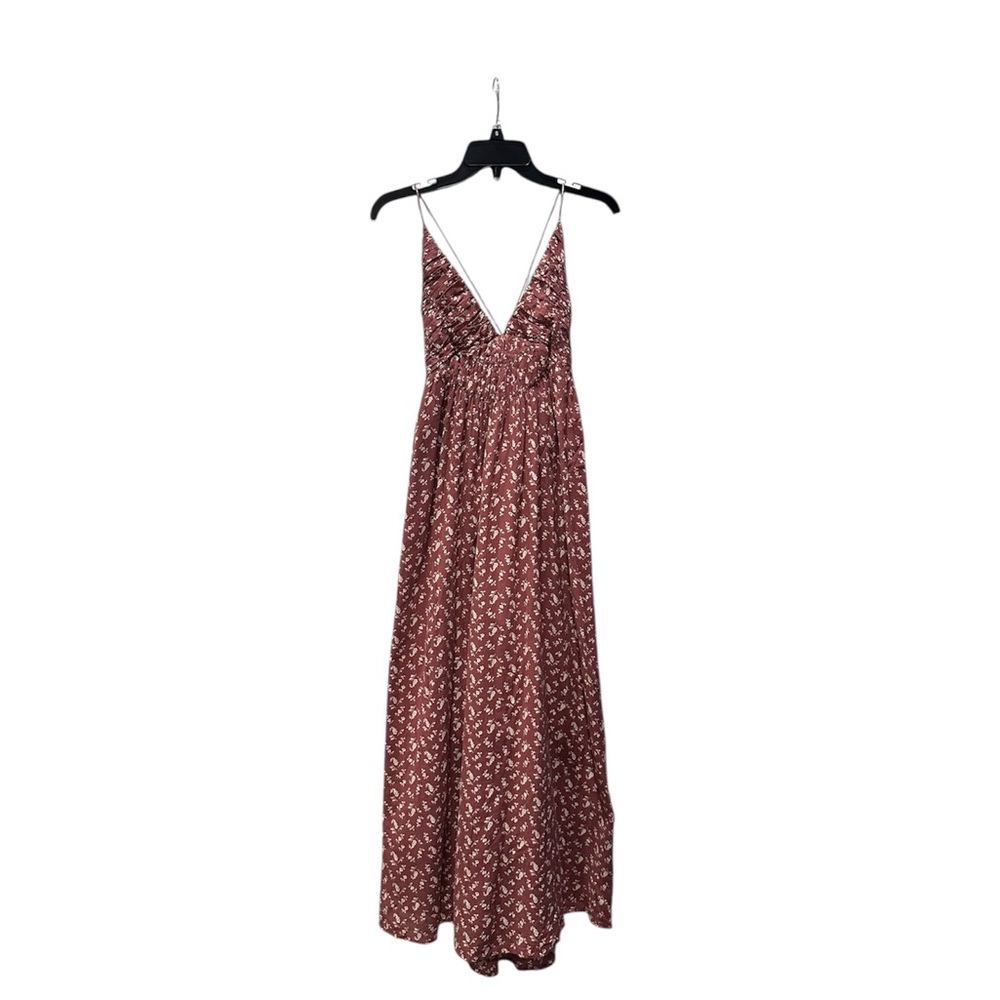 Treasure & Bond Brown Floral Smocked Dress Large NEW NWT - Picture 4 of 5